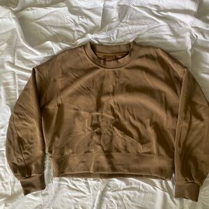 Lululemon softstreme perfectly oversized cropped crew. Camel colour size 6